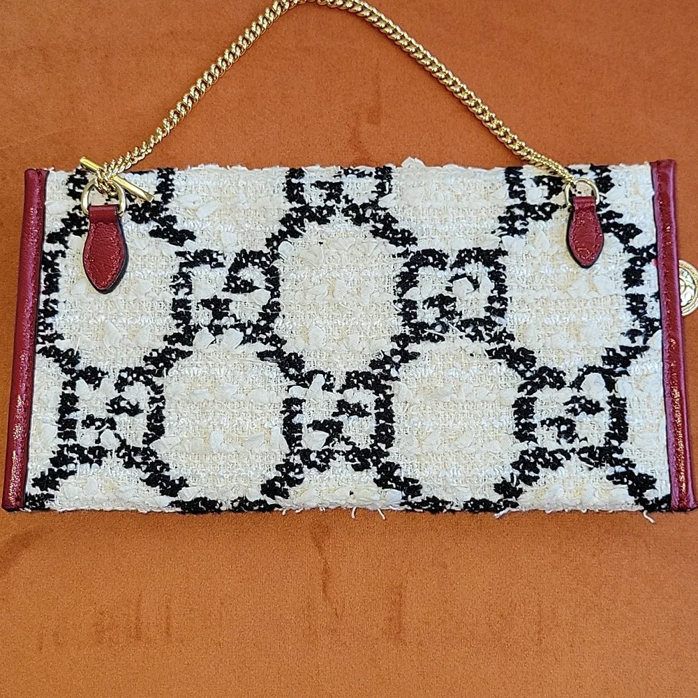 Gucci GG Tweed Rajah Cloth Multicolor Pochette - Picture 5 of 9